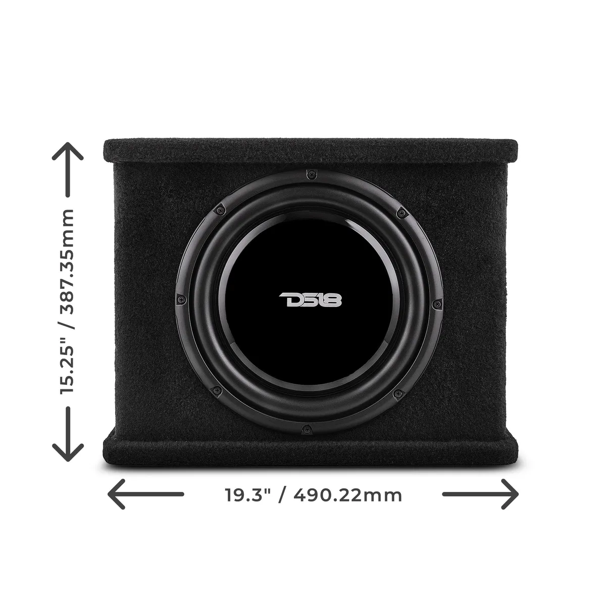 12" Loaded Shallow Subwoofer Enclosure 350 Watts Rms @ 2 ohm product image