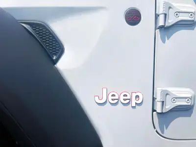 Under The Sun Inserts White Jeep Fender Emblem Overlay Vinyl Decals 2pk