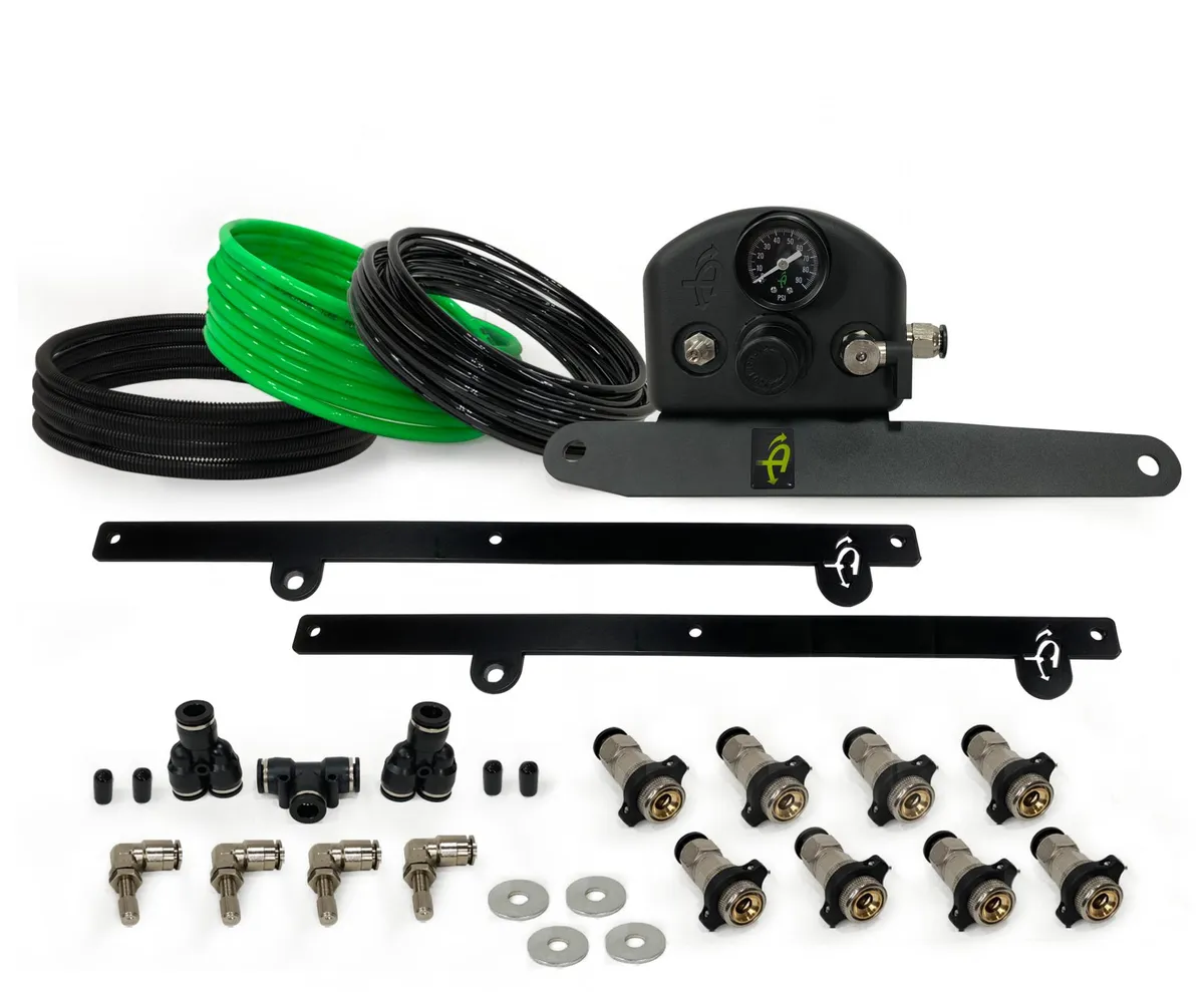 Gladiator Tire Inflator System 4 Tire For 19-25 Jeep Gladiator W/Engine Mount With Box, Fittings, Hoses and Storage Bag Black UP Down Air product image