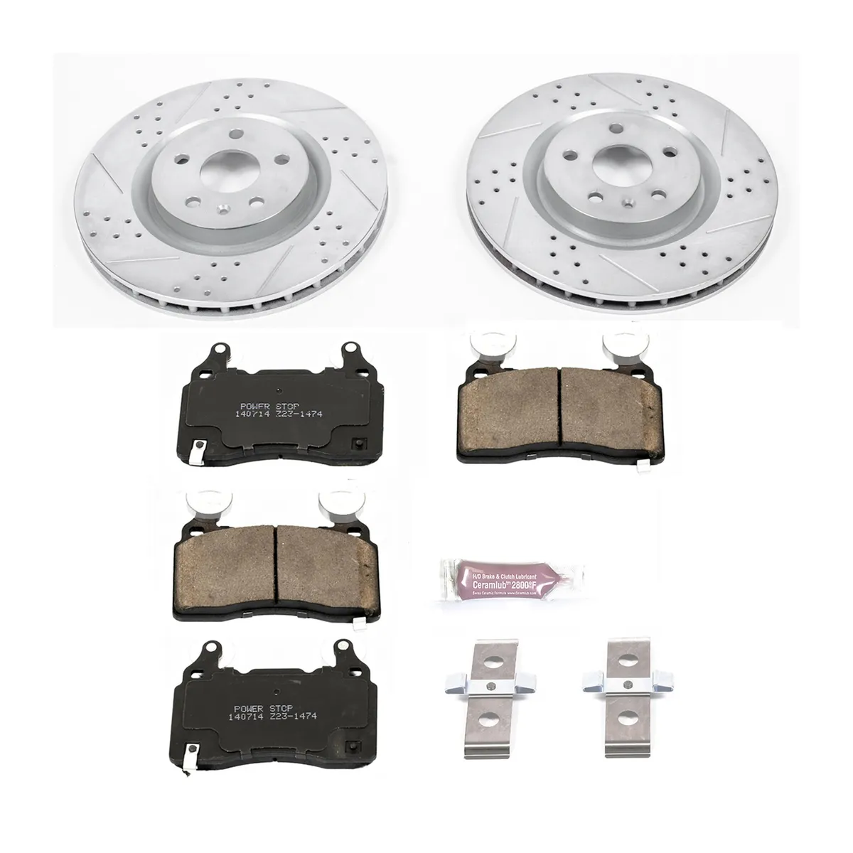 Z23 Evolution Sport Upgrade Kit: Drilled/Slotted Rotors; Carbon-Fiber Ceramic Pads W/Hardware product image