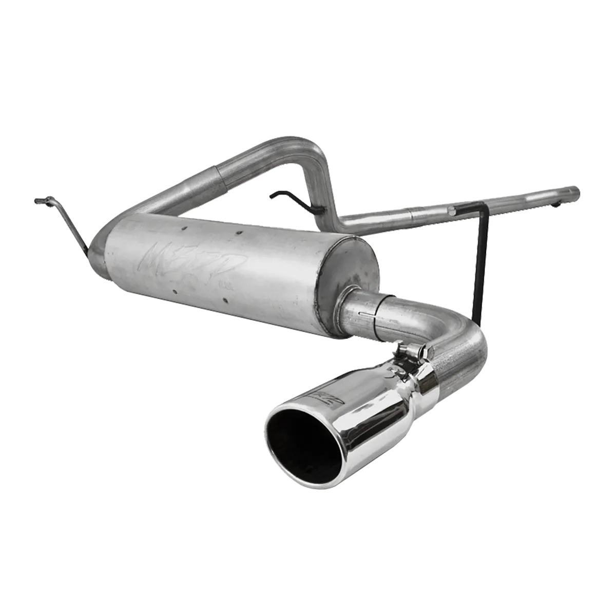 Armor Lite Cat Back Exhaust System; 2.5 in.; Incl. Ext. Pipe/Over Axle Pipe/Muffler/Tailpipe/Hardware/3.75 in. OD Tip; Single Rear Exit; Aluminized; product image