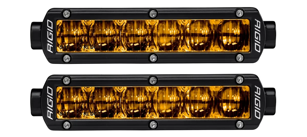 SAE J583 Compliant Selective Yellow Fog Light Pair Sr-Series Pro 6 Inch Street Legal Surface Mount Rigid Industries product image