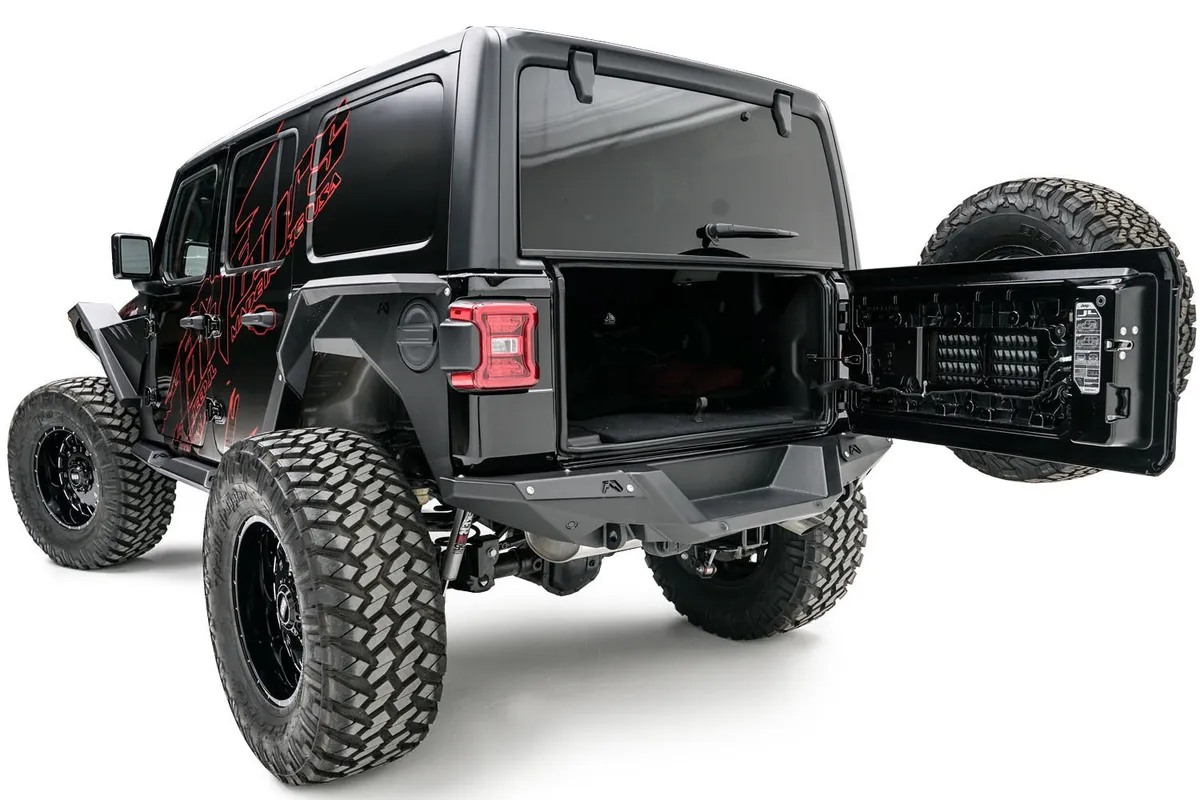 Heavy Duty Rear Bumper; 3/16 In. Gauge Steel Construction; 2 Stage Matte Black Powder Coat w/Epoxy primer; product image