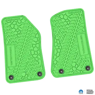 FLEXTREAD 18-24 Jeep JL 2 Dr Front -Tire Tread/Scorched Earth Scene w/ Wrangler Insert - Black w/ Red Insert