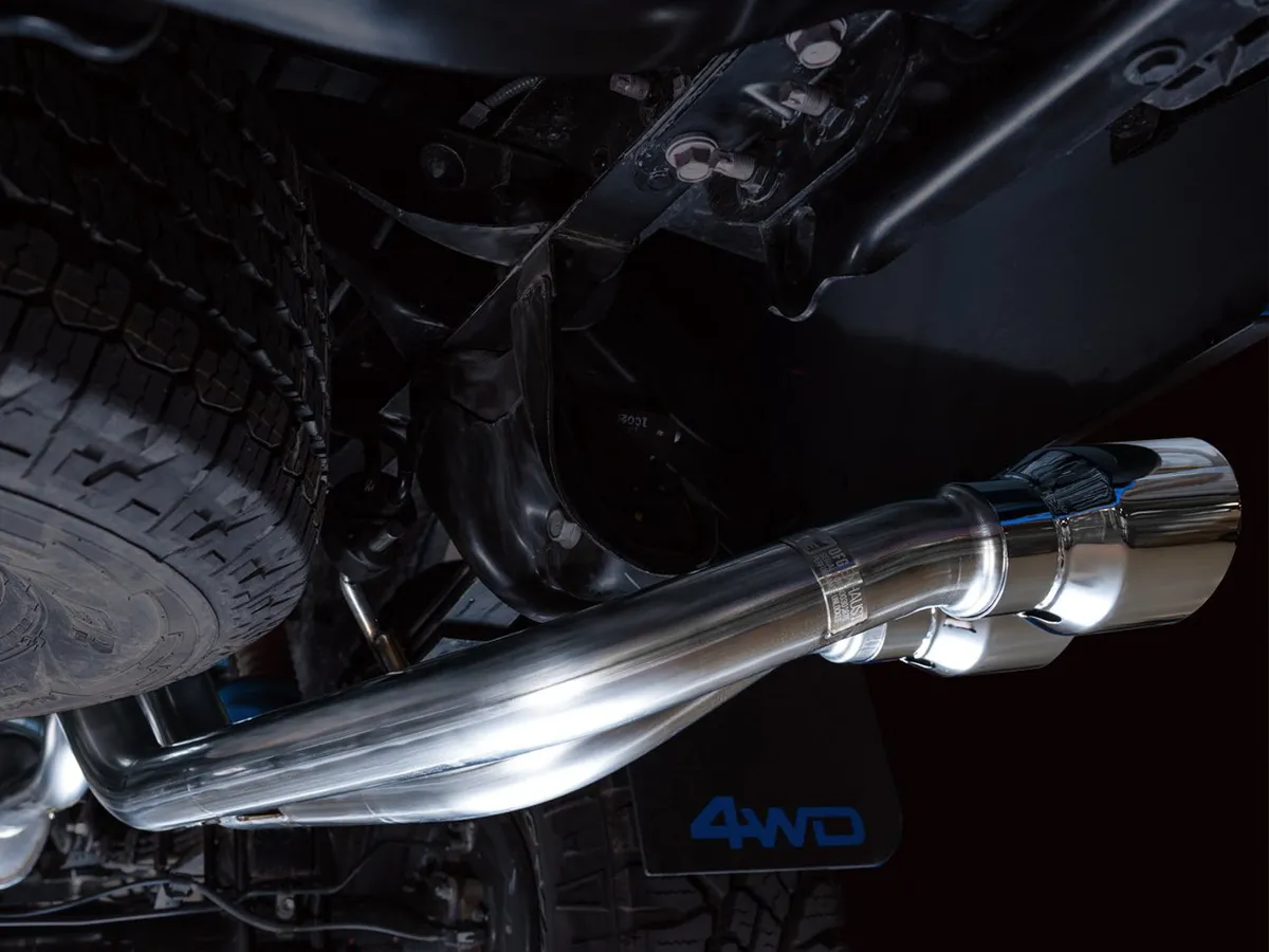 AWE 0FG Exhaust with BashGuard for 3rd Gen Tacoma - Dual Diamond Black Tips product image