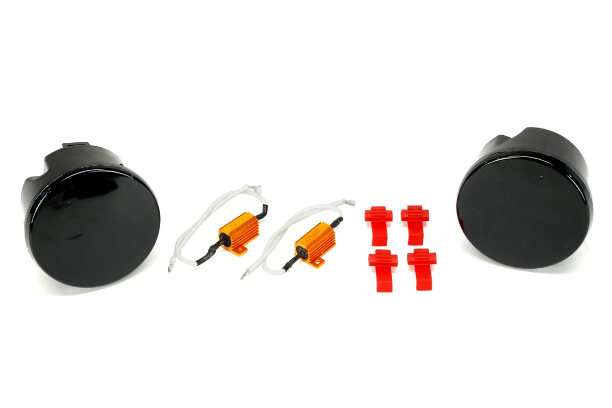 Turn Signal Light; Fits In Front Bumper; LED; Smoke Lens; Amber; Pair; product image