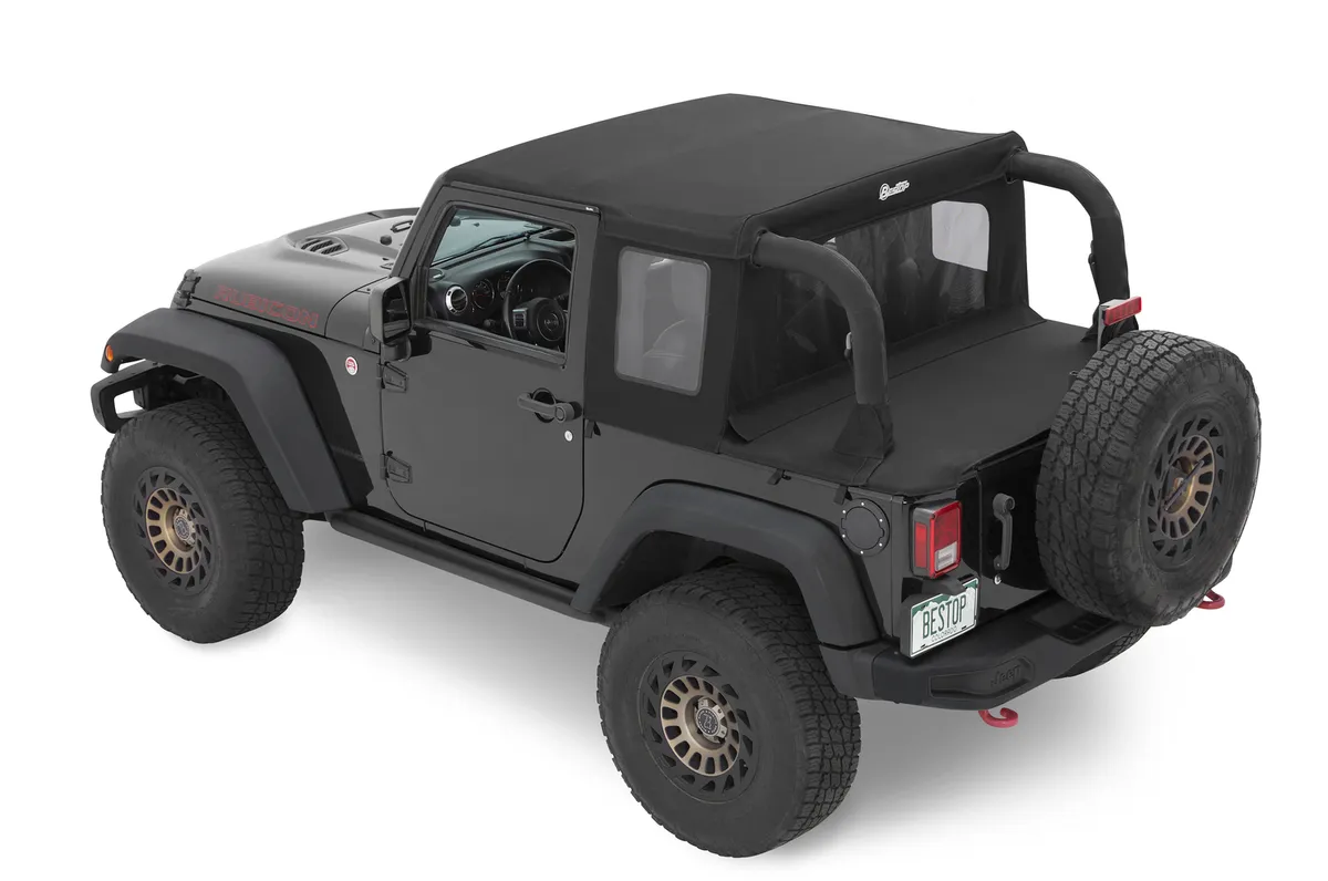 Jeep Wrangler Halftop Soft Tops For Jeep 2007-2018 Wrangler JK 2 Door Black Premium Twill Bestop product image