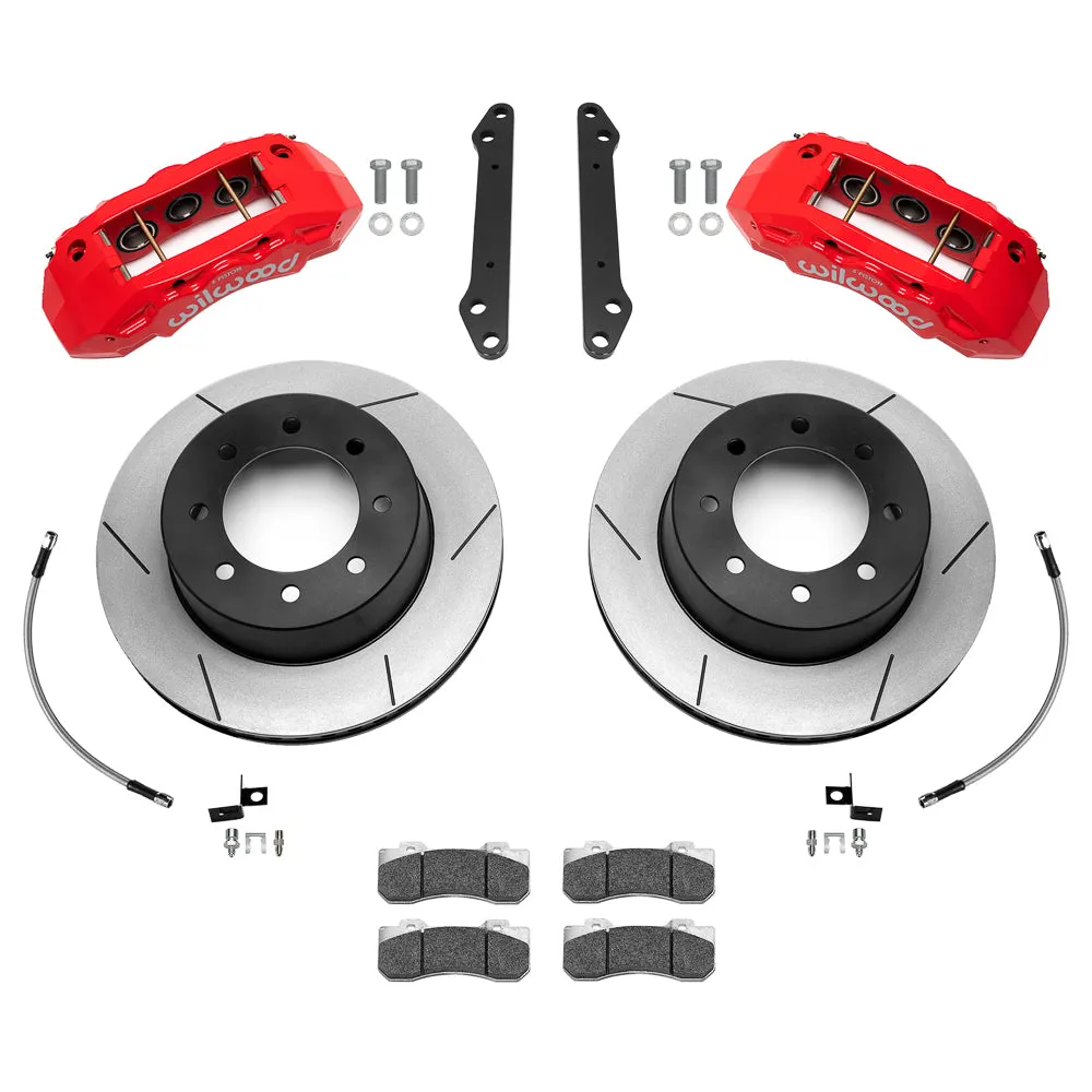 23c F250/F350 Tx6dm Big Brake Truck Front Brake Kit 15.5in Rotor w/ Lines Red product image