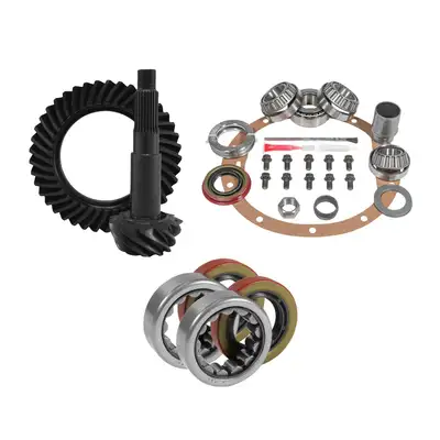 Yukon Gear and Axle Muscle Car Re-Gear Kit For GM 8.2 Differential 25 Spline 3.36 Ratio 8.2 GM 3.36 Rear R&P Gear/ Install Kit Package With Ak 1563 Axle Bearings (2.25 Inch Od) Yukon Gear