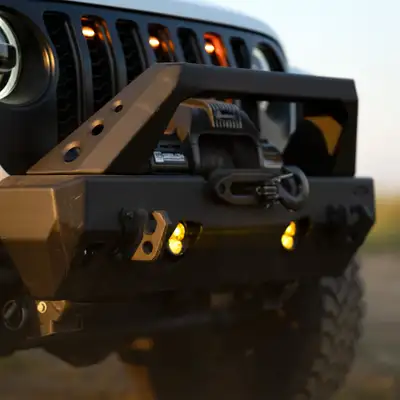 KC HiLiTES KC Hilites Flex Era 3 Dual Mode SAE Fog LED Light Pods | 2-Light Master Kit - Jeep Jk/Jl/Jt Steel Bumpers
