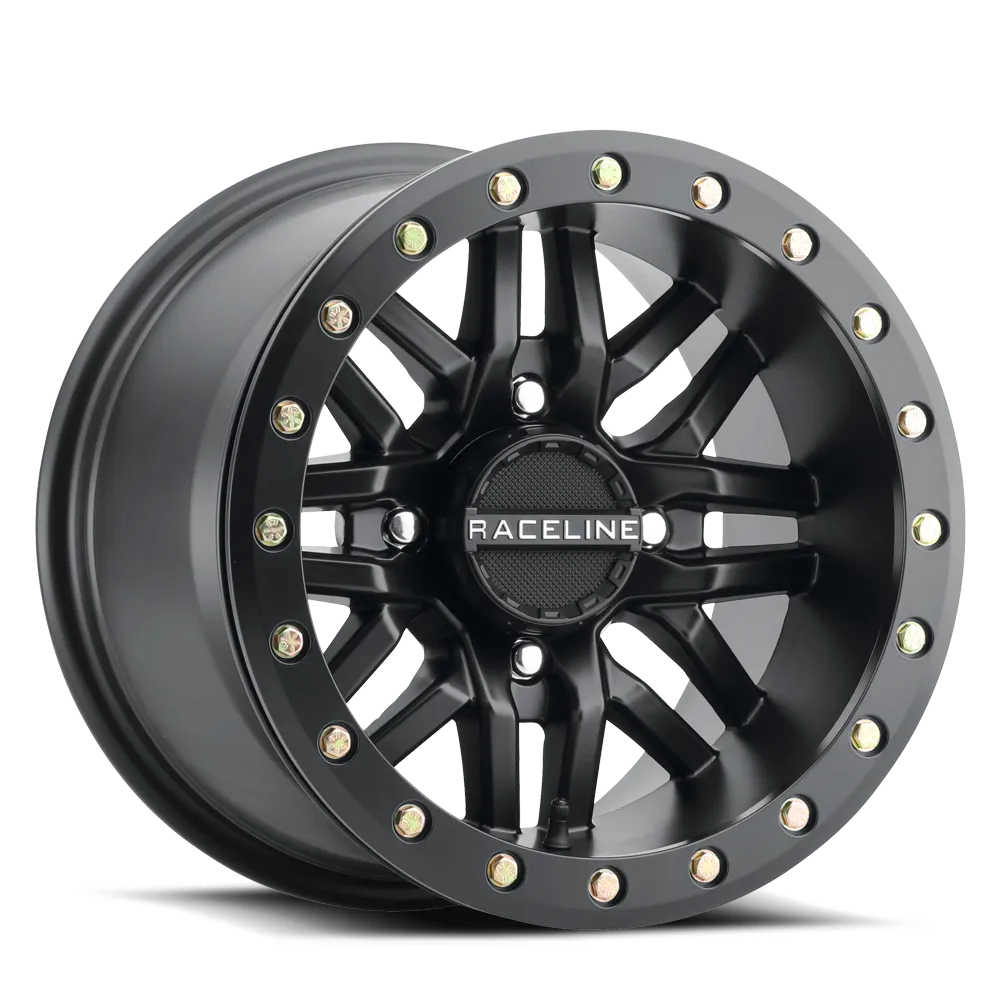 Aluminum Wheels 15x7 Ryno Beadlock UTV A91B Machined Face Satin Black 10 Offset 4 on 137 Bolt Pattern 113.9 Bore Raceline product image