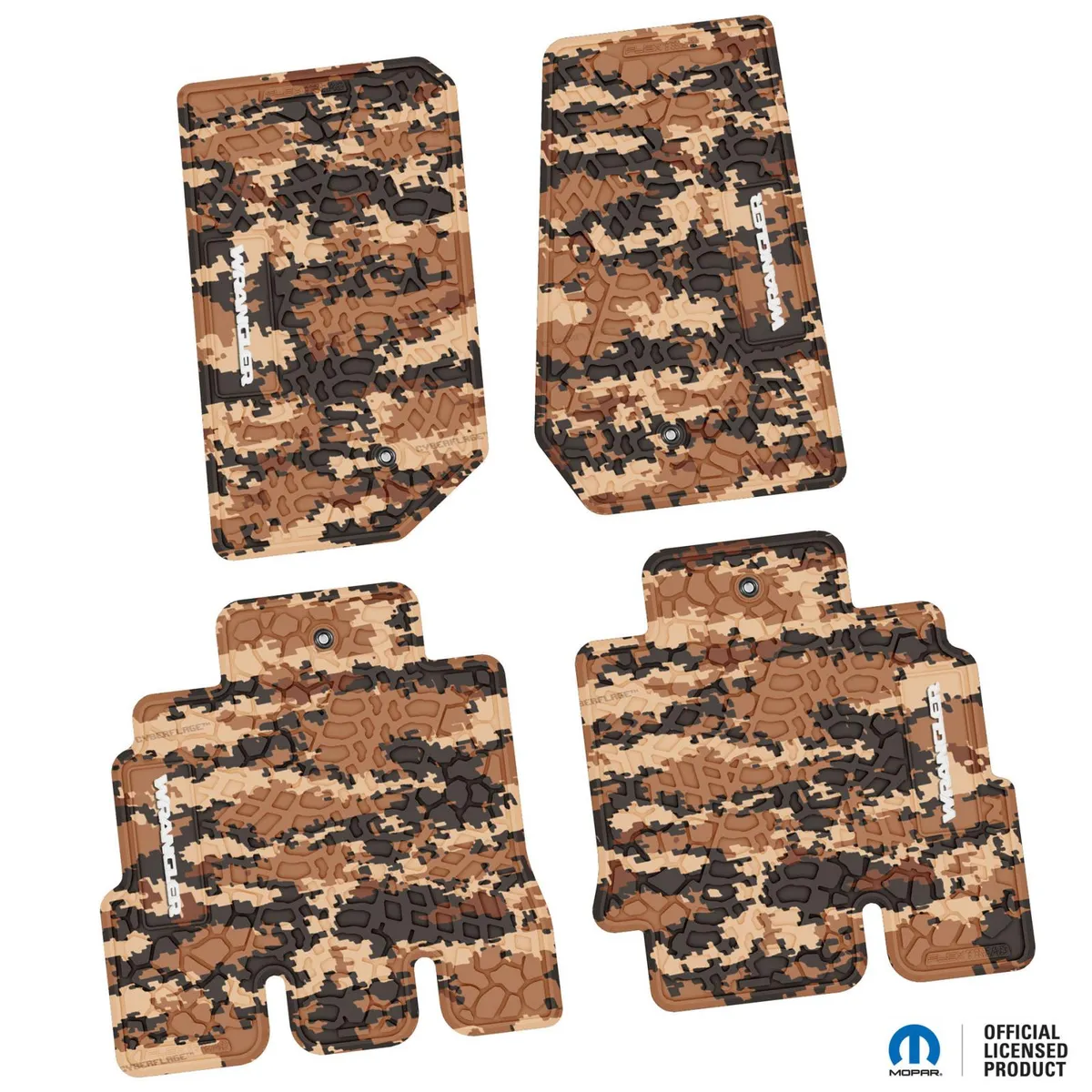 07-13 Jeep JKU 4 Dr Front and Rear -Tire Tread/Scorched Earth Scene w/ Wrangler Insert - Black w/ Red Insert product image