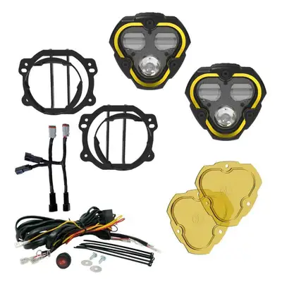 KC HiLiTES 07c Jeep Jk/Jl/Jt LED Dm SAE Fog 2 Light Master Kit Black