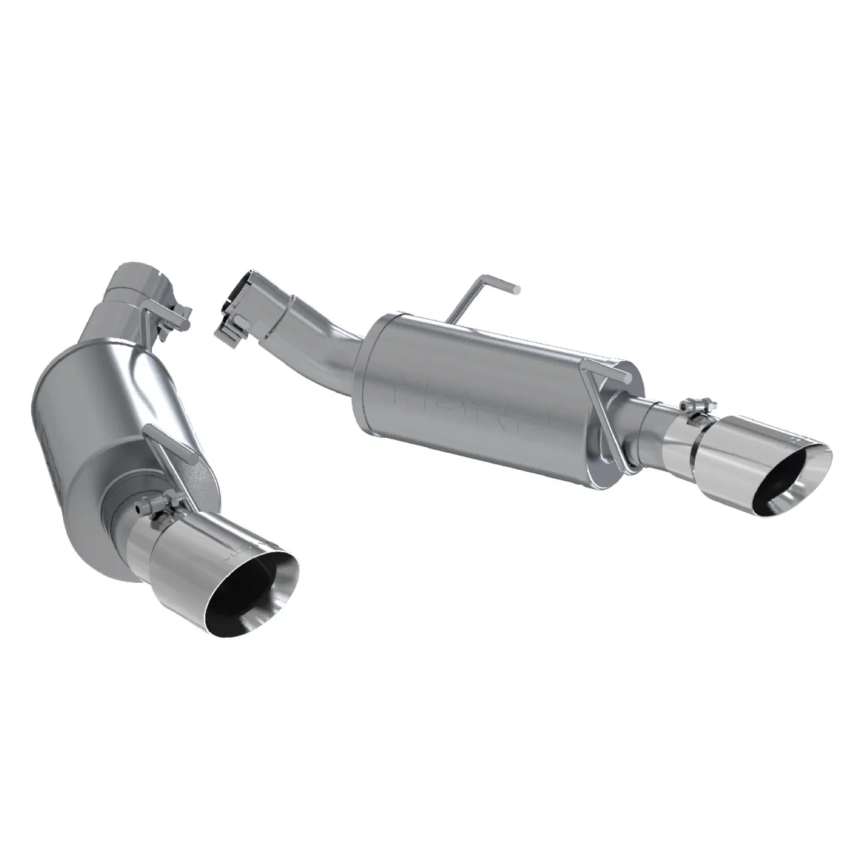 Armor Lite Axle Back Exhaust System; 2.5 in.; Incl. Dual Mufflers/Hardware/4 in. Outlet Diameter Tips; Dual Split Rear Exit; Aluminized; product image