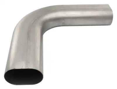 Pypes Performance exhaust 3 Inch Oval 90 Degree Horizontal Exhaust Bend 304 Stainless Steel Low-Profile Ground Clearance Pypes Performance Exhaust