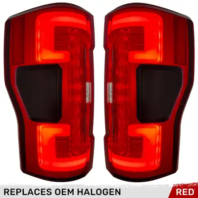 Recon Accessories Ford Superduty F250 350 450 550 20-22 Replaces OEM Halogen Style Tail Lights Both With Without Blis Blind Spot Warning System Oled Tail Lights - Red Lens
