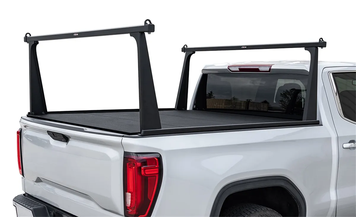ADARAC™ Aluminum Pro Series Truck Bed Rack System; Matte Black Finish; Bolt On; Single Rail; product image