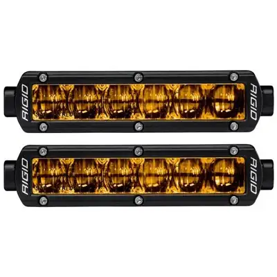 RIGID Industries SAE J583 Compliant Selective Yellow Fog Light Pair Sr-Series Pro 6 Inch Street Legal Surface Mount Rigid Industries