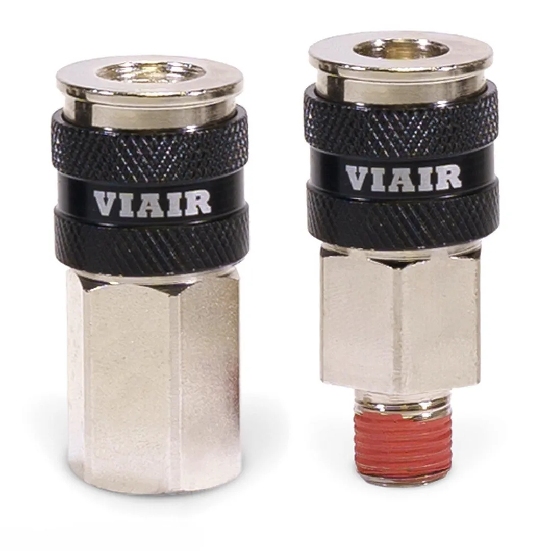 "3/8"" NPT - (M) Automatic Coupler - Steel / Nickel Plated w/ black sleeve & No Logo-10pc" product image