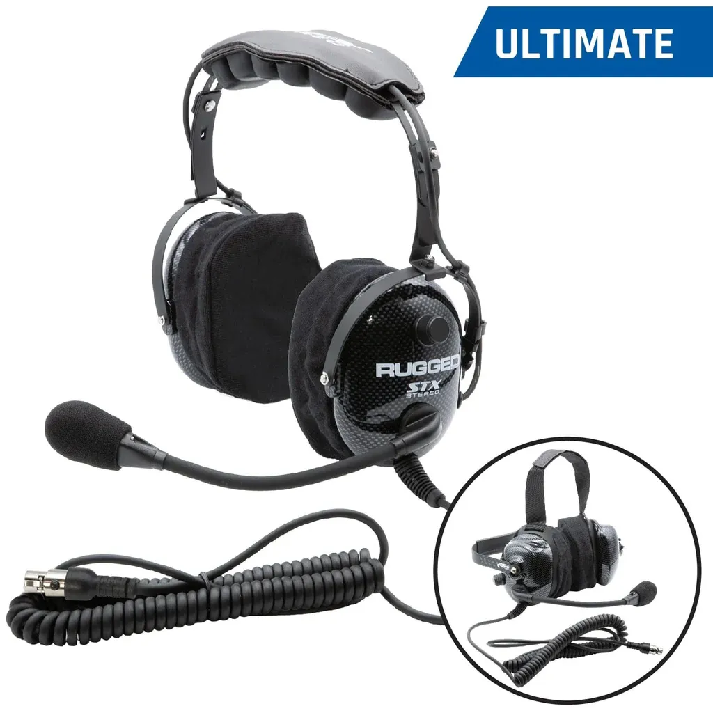 Rugged Radios H22 Stx Stereo Over The Head (Oth) Headset For Stereo Intercomcarbon Fiber