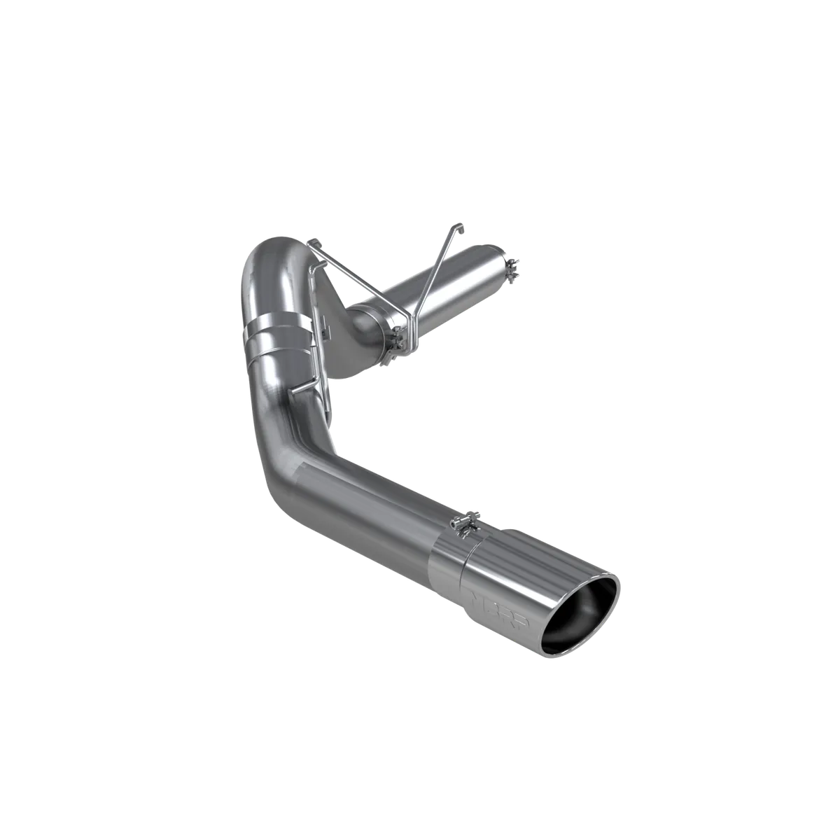 Armor Plus Filter Back Exhaust System; 5 in.; Incl. Adapter Extension Pipe/Over Axle Pipe/Tailpipe/Hardware/6 in. OD Tip; Single Side Exit; T409 Stainless Steel; product image