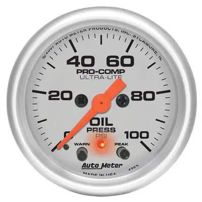 AutoMeter Gauge, Oil Press, 2 1/16", 100psi, Digital Stepper Motor w/Peak & Warn, Ultra-Lite