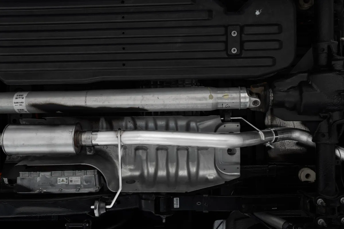 Armor Pro Resonator Back Exhaust System; 3 in.; Single Side Exit; T304 Stainless Steel; 4 in. Dual Wall Tips; product image