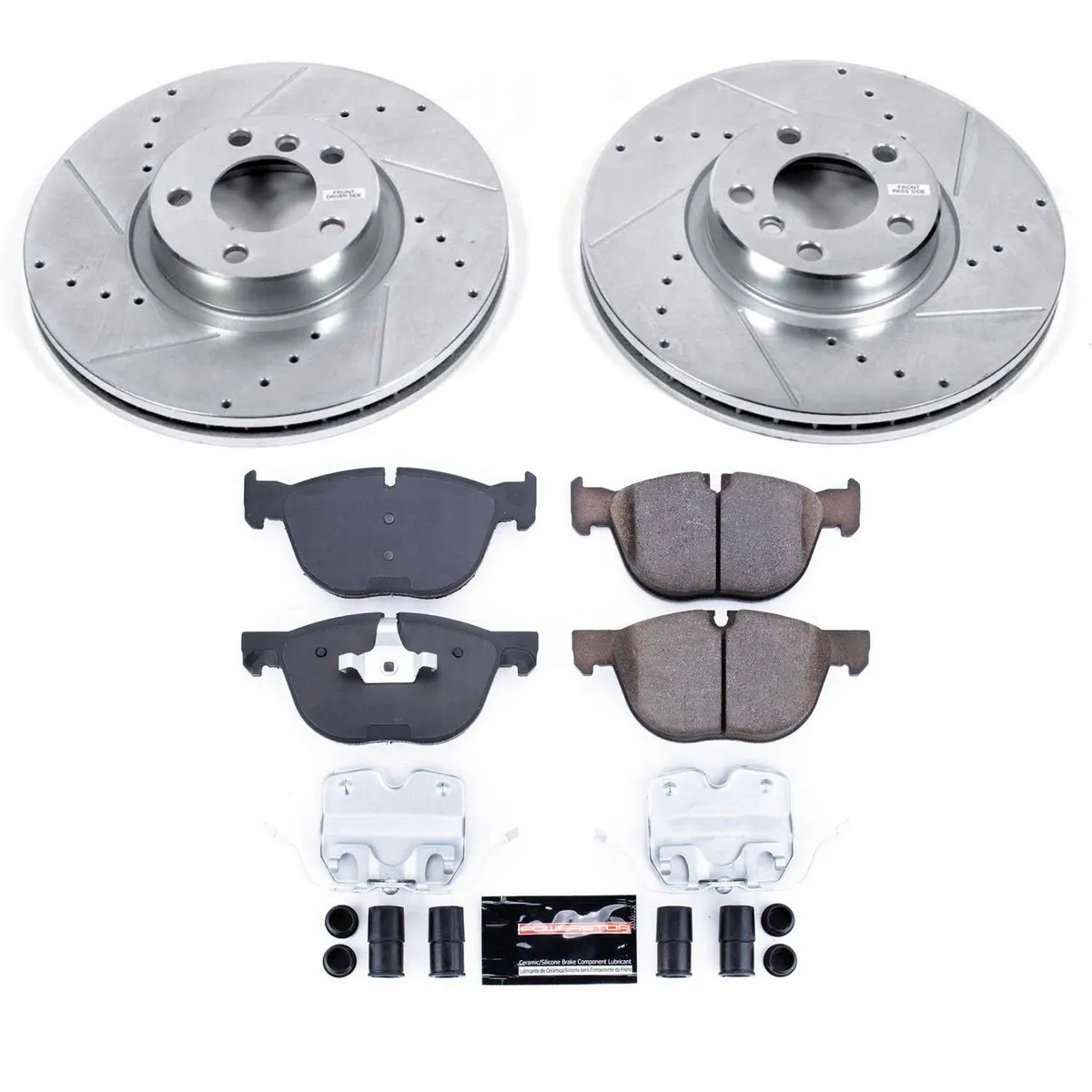 Z23 Evolution Sport Upgrade Kit: Drilled/Slotted Rotors; Carbon-Fiber Ceramic Pads W/Hardware; Pad Sensors product image