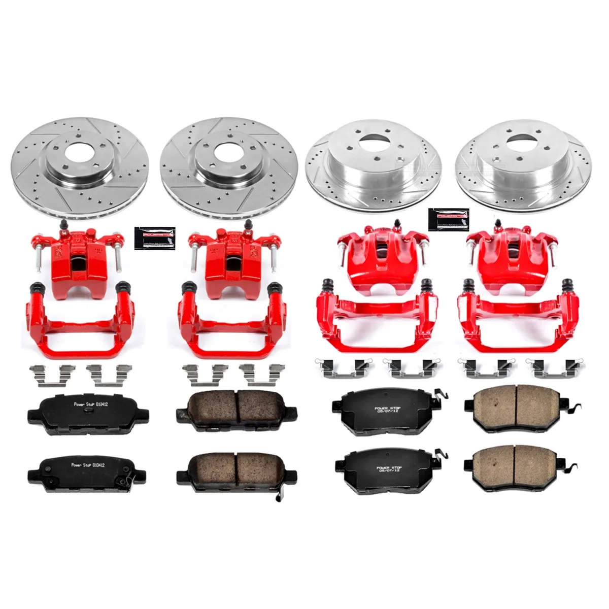 Z23 Evolution Sport Upgrade Kit: Drilled/Slotted Rotors; Carbon-Fiber Ceramic Pads; Powder Coated Calipers product image