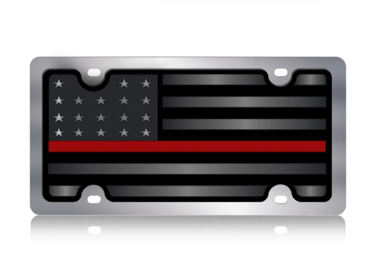 Blacked Out USA Flag w Dark Blue Opaque Stripe ss Plate product image