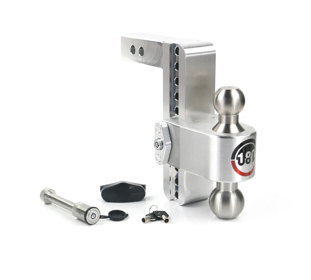 Weigh Safe 180 Hitch Stainless Steel 8in Drop Hitch With 2in Shank (10k/12.5k Grwr) With Ws05 Keyed Alike