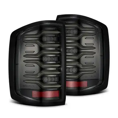 AlphaRex 1418 Silv 1500/1519 Silv 2500/3500hd/1519 Sierra 3500hd Luxxseries LED Tail Lights Alphablk
