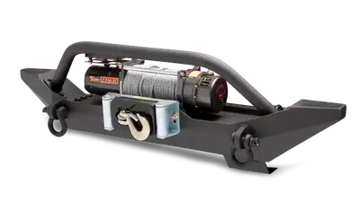 Body Armor Front Base Bumper; w/Shackle Mount; Intergrated Winch Plate; 4 Light Mounting Points; Textured Black Powder Coat;