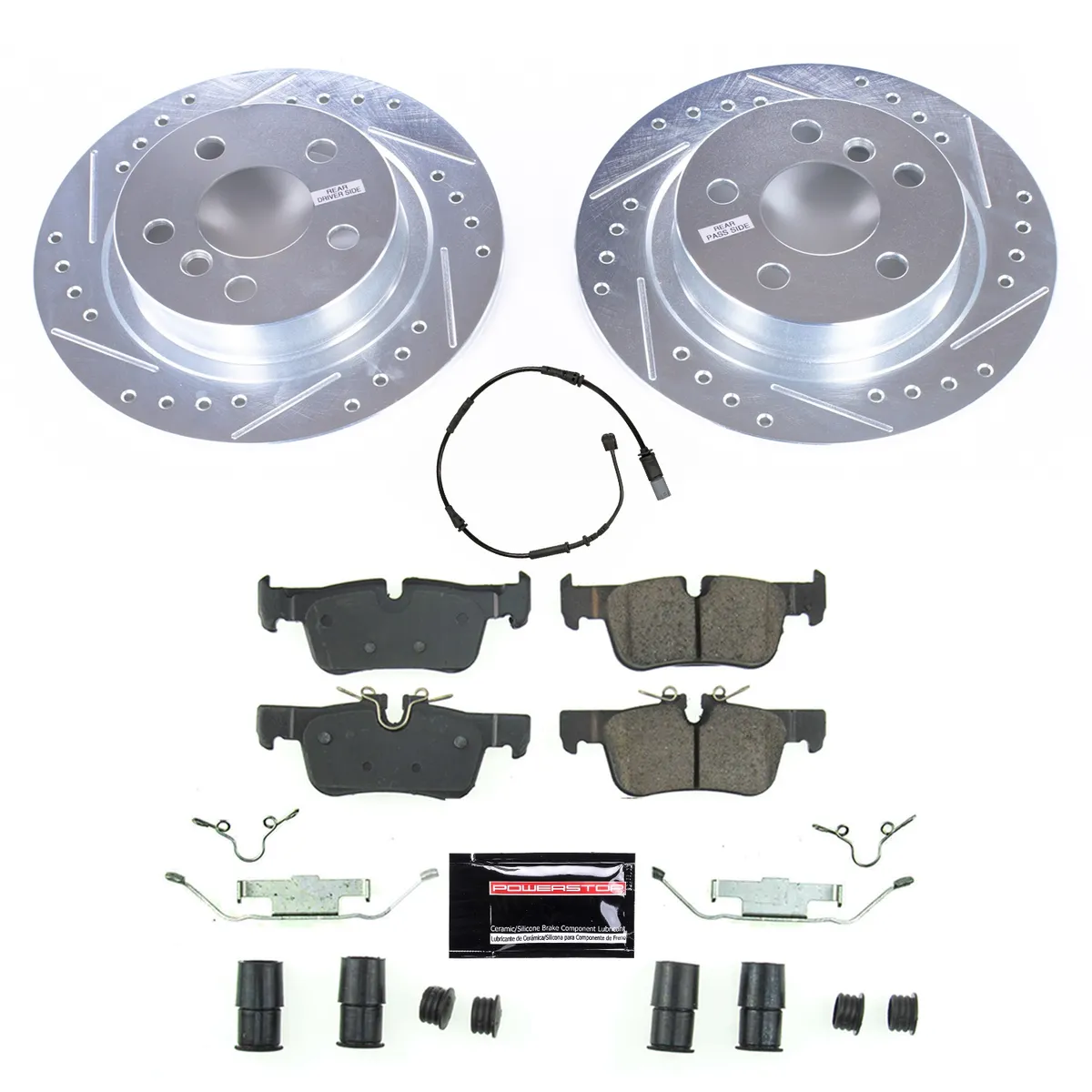 Z23 Evolution Sport Upgrade Kit: Drilled/Slotted Rotors; Carbon-Fiber Ceramic Pads W/Hardware; Pad Sensors product image