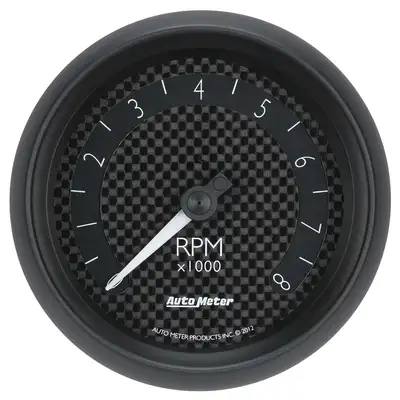 AutoMeter Gauge, Tachometer, 3 3/8", 8k RPM, In-Dash, GT
