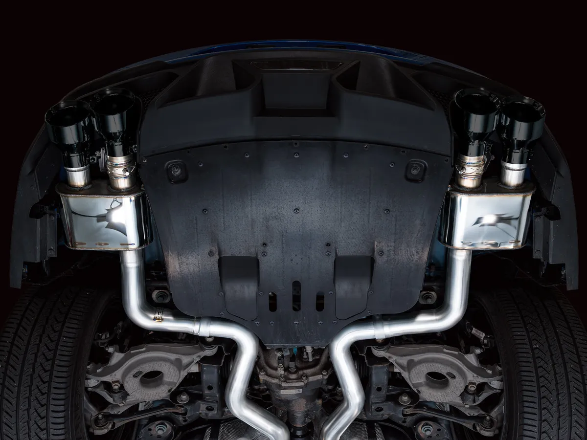 AWE SwitchPath Exhaust for Ford Mustang S550 Mach1 - Quad Diamond Black Tips 3025-43551 product image