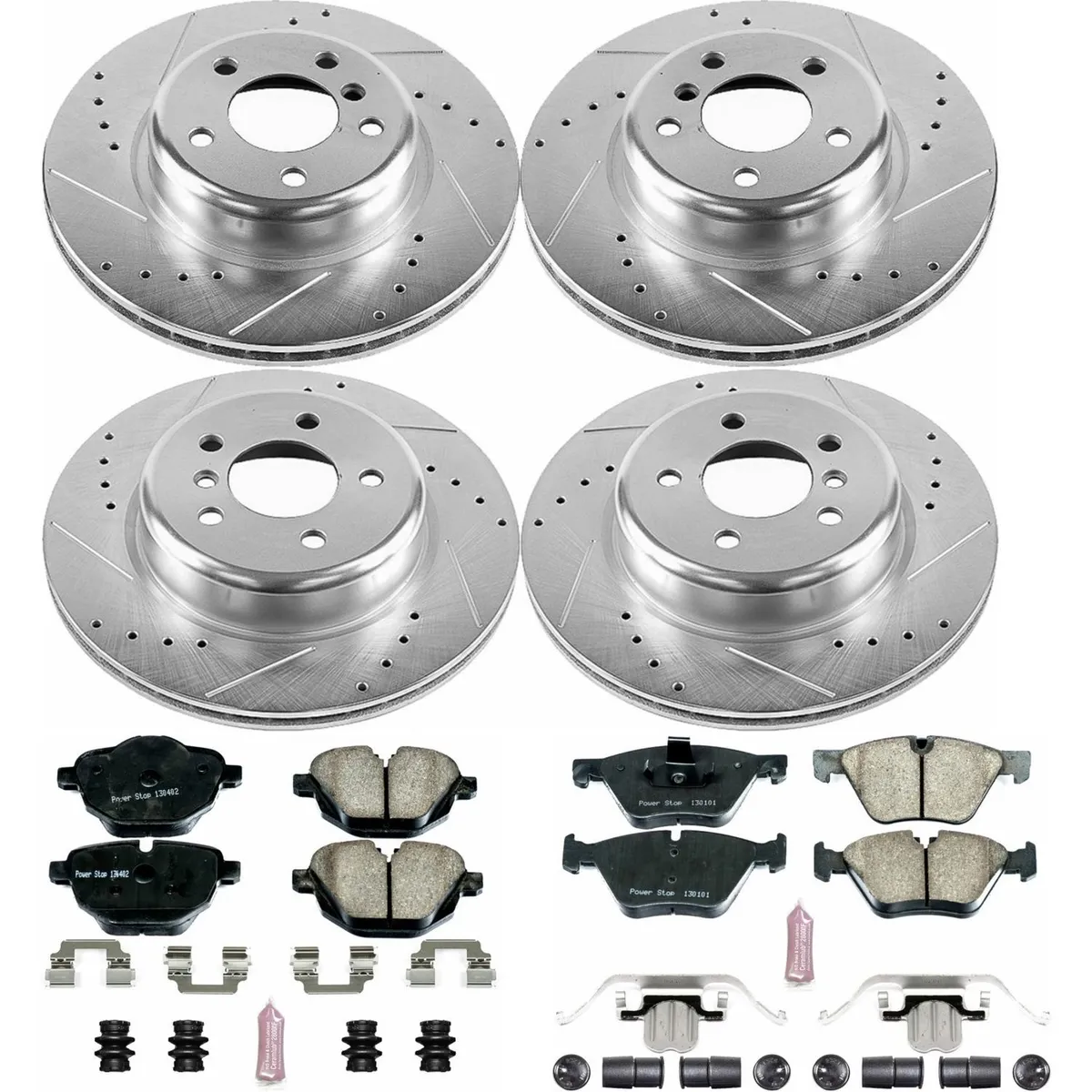 Z23 Evolution Sport Upgrade Kit: Drilled/Slotted Rotors; Carbon-Fiber Ceramic Pads W/Hardware; Pad Sensors product image