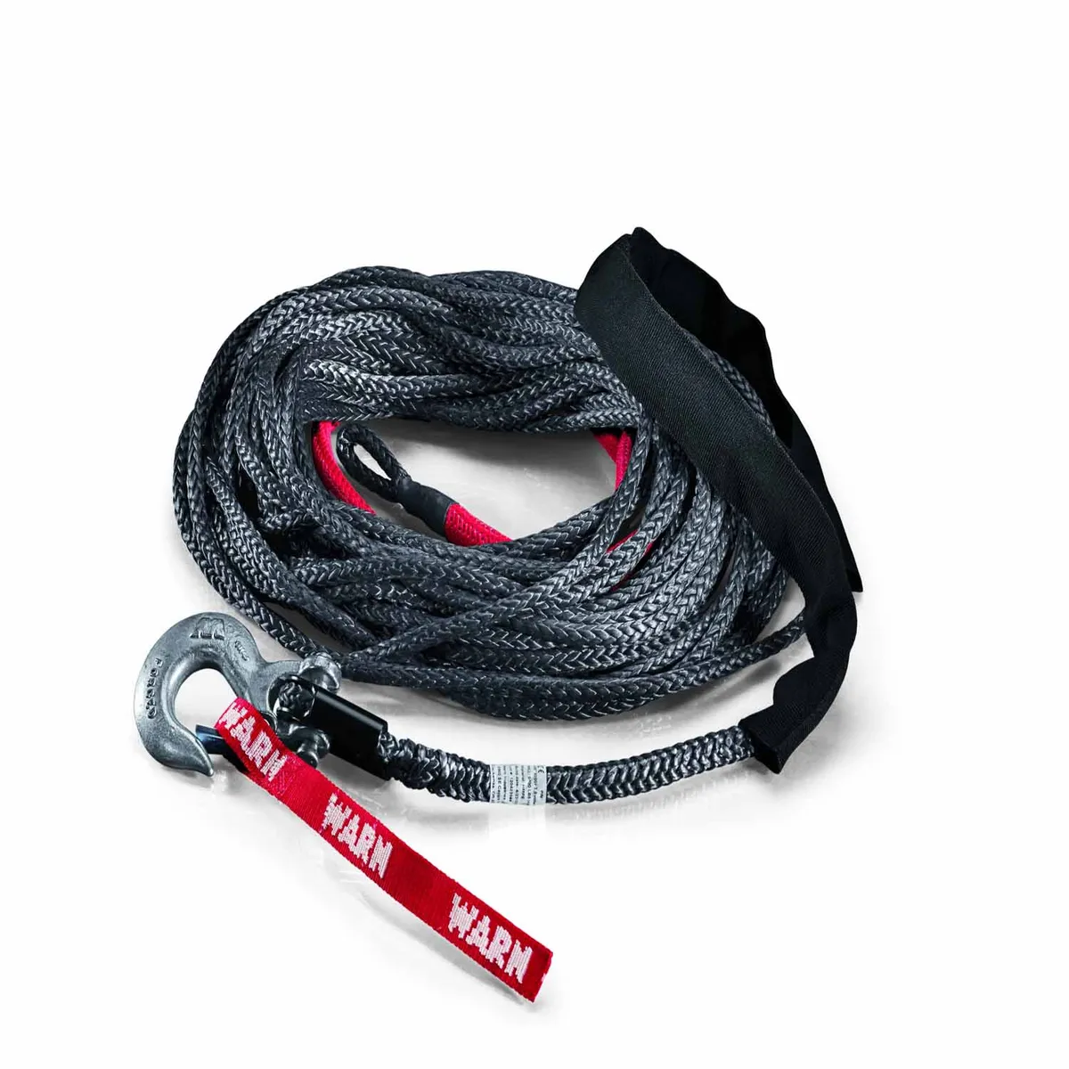 WARN - Spydura (TM) synthetic rope for winches up to 12,000 lbs. (5443 kg) pulling capacity. 3/8" (9.5MM) X 80' (24.4M) Includes forged hook and hardware. product image