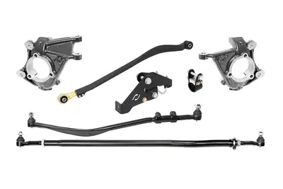 Rock Jock Currectlync Wrangler JK High Steer Kit For Stab. Shock And Jeep JL/JT Trac Bar Incl. Knuckles Drag Link Tie Rod Trac Bar Tb Reloc/Shock Mount Tr Clamp RockJock 4x4