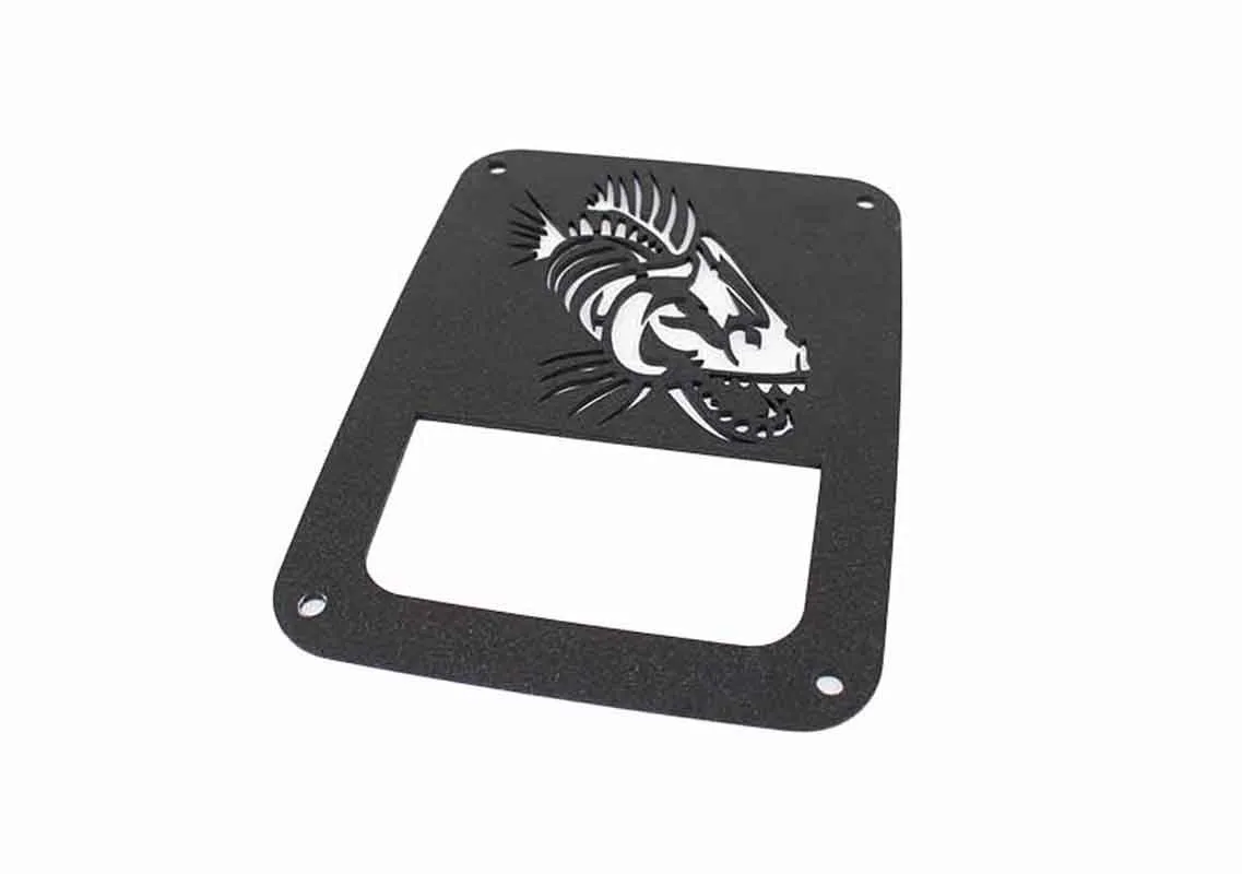 Jeep JK Tail Light Covers 07-18 Wrangler JK Black Textured Powdercoat Fishbone Offroad product image
