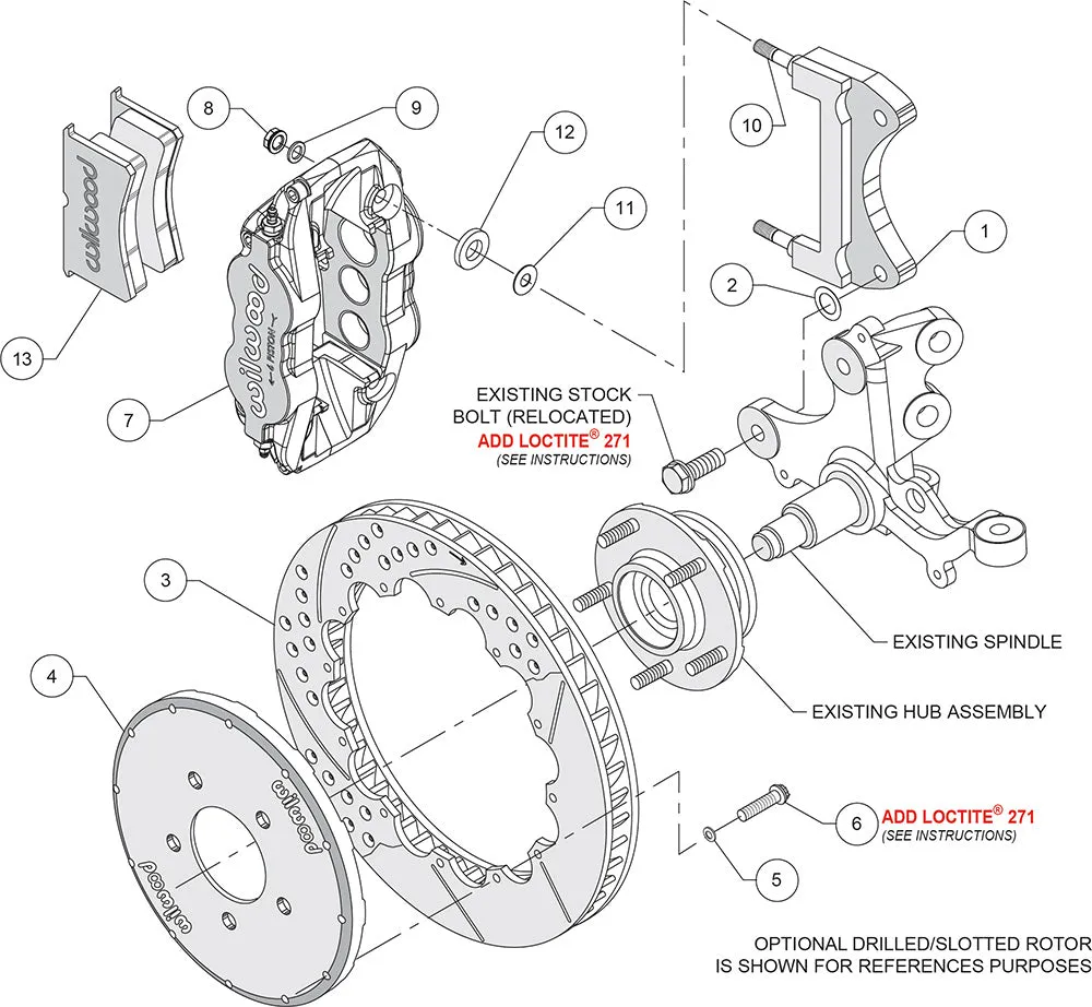 1994 - 2004 Ford Forged Narrow Superlite 6R Big Brake Front Brake Kit (Hat) - 140-9117 product image