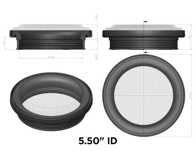 Turbo Screen 4.0 Inch Black Stainless Steel Mesh WStainless Steel Clamp SANDB product image