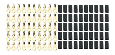 Quickcar Racing Products Ring Terminal 5/16in 8 Ga w/Heat Shrink 50pk
