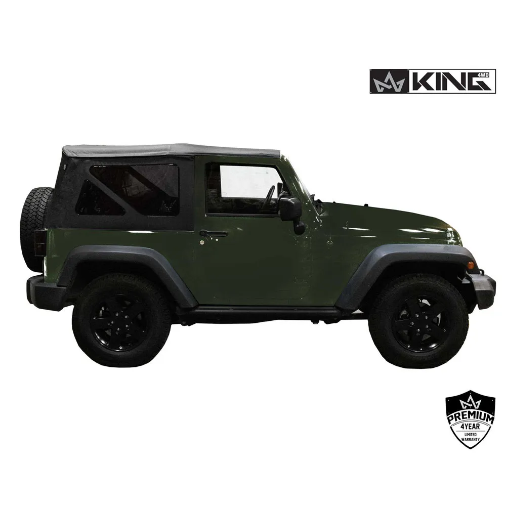 Jeep JK Replacement Soft Top Tinted Windows For 07-09 Wrangler JK 2 Door Black Diamond King 4WD product image