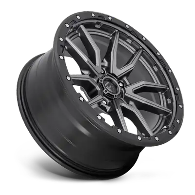 Fuel Off-Road Aluminum Wheels 20X10 Rebel D680 5 On 127 Matte Gunmetal Gray Black Bead Ring 75.3 Bore -18 Offset Fuel Off Road Wheels