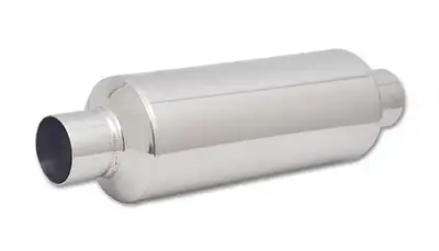 Vibrant Performance Large Diameter Bottle Style Resonator; 2.5 in. Inlet/Outlet ID; 5 in. Body OD; 18 in. Overall Length; 14 in. Body Length;