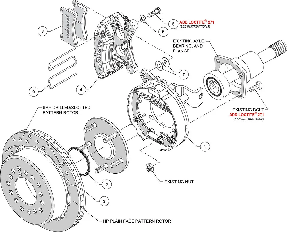 1964 - 1974 Buick, Chevrolet, Oldsmobile, Pontiac Forged Dynapro Low-Profile Rear Parking Brake Kit - 140-11398 product image