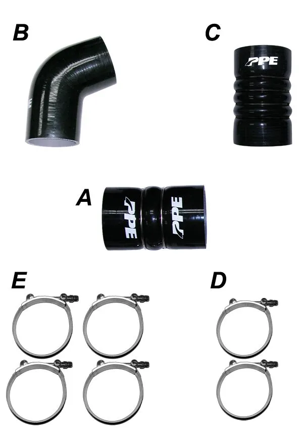 LBZ/LMM 06-10 Silicone Hose And Clamp Kit Black PPE Diesel product image