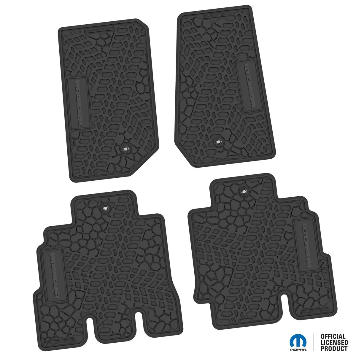 07-13 Jeep JKU 4 Dr Front and Rear -Tire Tread/Scorched Earth Scene w/ Wrangler Insert - Black w/ Red Insert product image