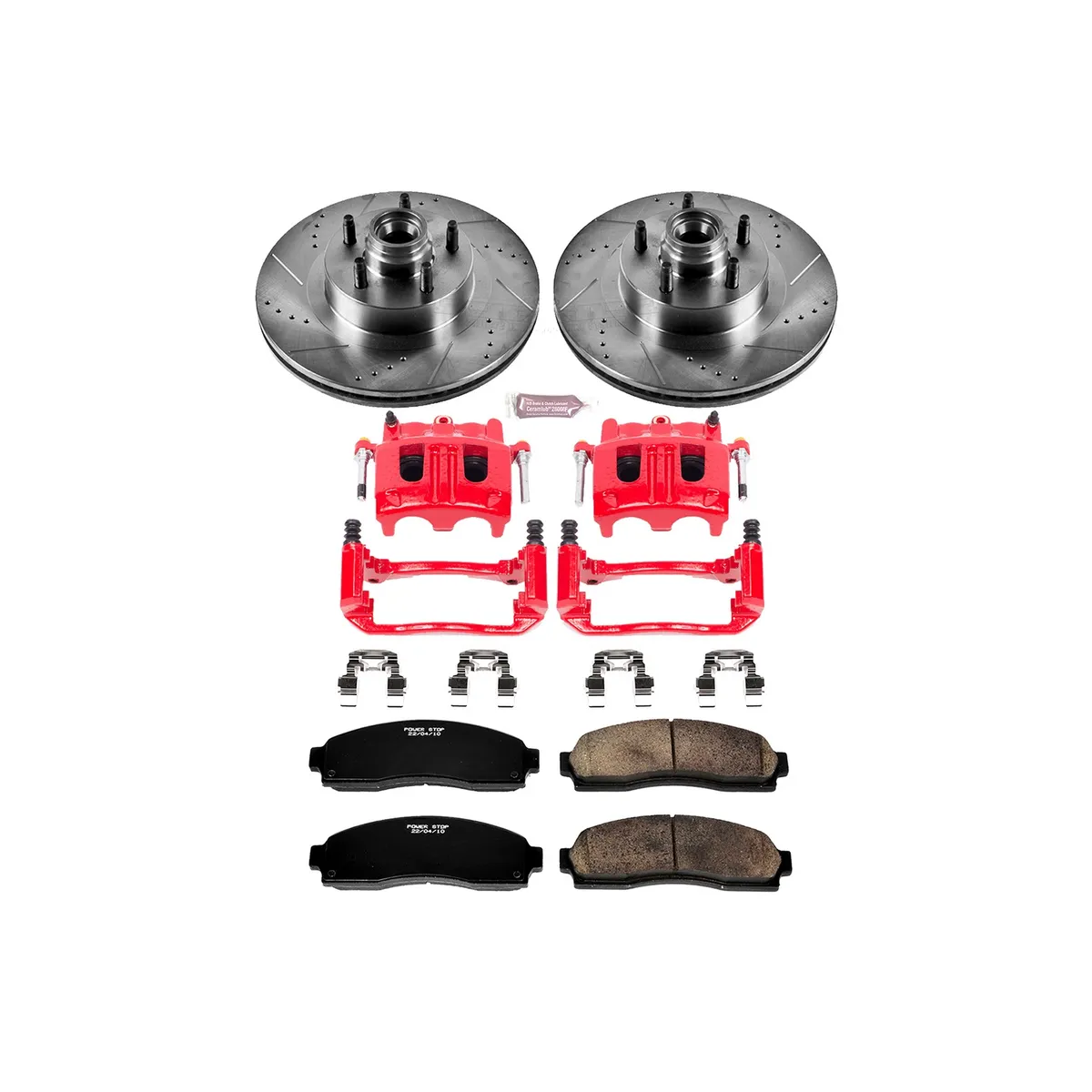 Z23 Evolution Sport Upgrade Kit: Drilled/Slotted Rotors; Carbon-Fiber Ceramic Pads; Powder Coated Calipers product image